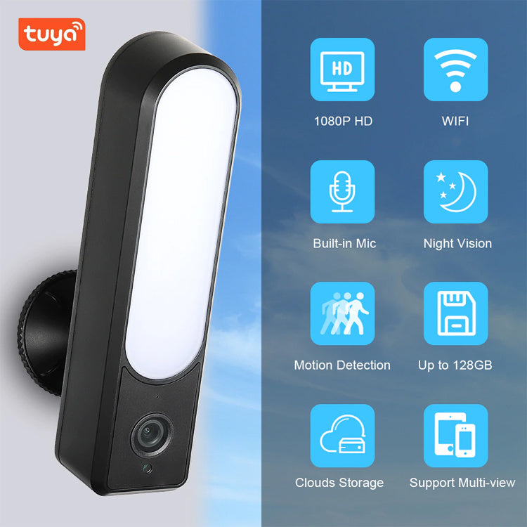 TUYA Camera Light 1080P HD Video Smart Remote Control Motion Detect Outdoor Waterproof