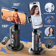 Load image into Gallery viewer, 360° Rotatable Gimbal Fast Face &amp; Object Tracking, Auto Face Tracking Tripod, Remote Control Camera, Portable All-in-one Cameraman Robot Mount for Phone Video Vlog Live Streaming with Upgraded Auto Tracking Phone Holder (P02)
