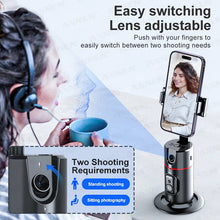 Load image into Gallery viewer, 360° Rotatable Gimbal Fast Face &amp; Object Tracking, Auto Face Tracking Tripod, Remote Control Camera, Portable All-in-one Cameraman Robot Mount for Phone Video Vlog Live Streaming with Upgraded Auto Tracking Phone Holder (P02)
