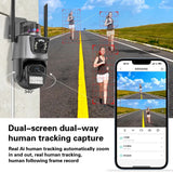 ICSEE 3.0MP+3.0MP WIFI 2.4G Dual HD Lens AI Auto Tracking Security CCTV Surveillance Camera