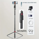 Selfie Stick Tripod Extendable 30cm-185cm, Portable Camera Tripod, All In One Extendable Phone Tripod Stand With Wireless Remote 360° Rotation For Video Recording, Vlogging, Live Streaming, Universal 1/4 Nut Connector For Camera