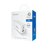 iQuick 65W USB-C Dual Ports Charging Adapter-White For iPhone Tablet Android Laptop