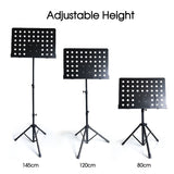 Adjustable Stage Stand Heavy Duty Large Metal Music Sheet Conductor Folding 80-145cm Height