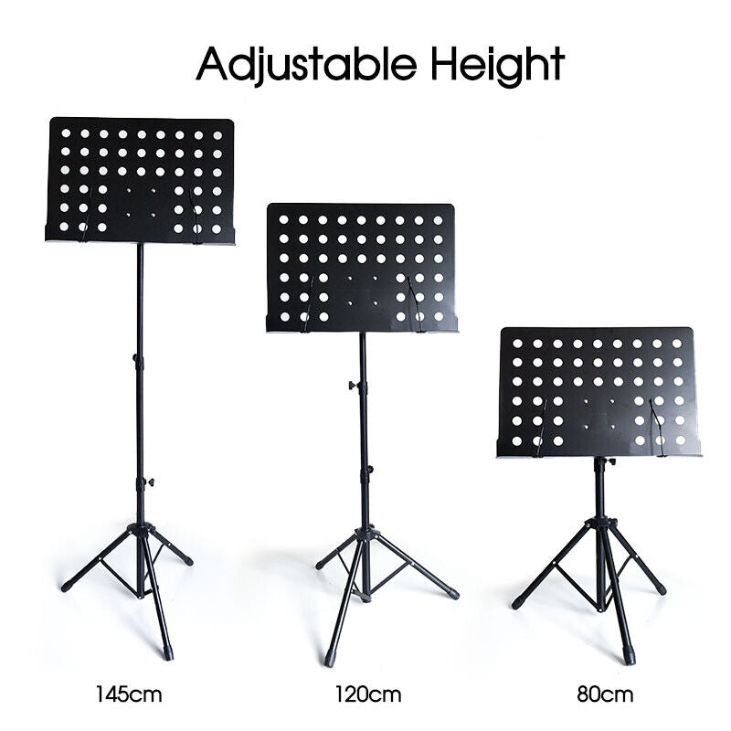 Adjustable Stage Stand Heavy Duty Large Metal Music Sheet Conductor Folding 80-145cm Height