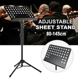 Adjustable Stage Stand Heavy Duty Large Metal Music Sheet Conductor Folding 80-145cm Height