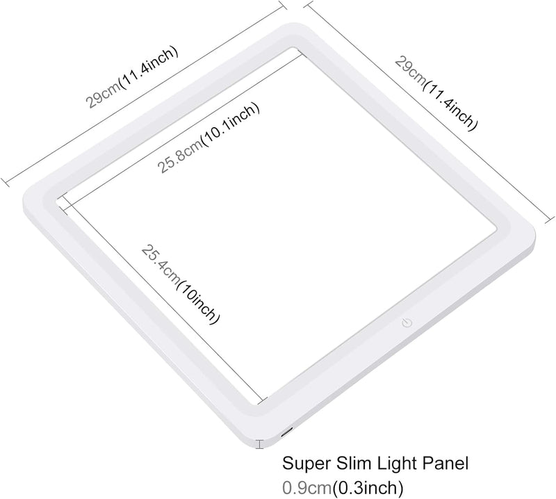 PULUZ LED Shadowless Light Panel,29cm Brighten Bottom LED Lamp Combined with 30cm Light Box Photography for Small Product,26cm x 26cm Effective Area