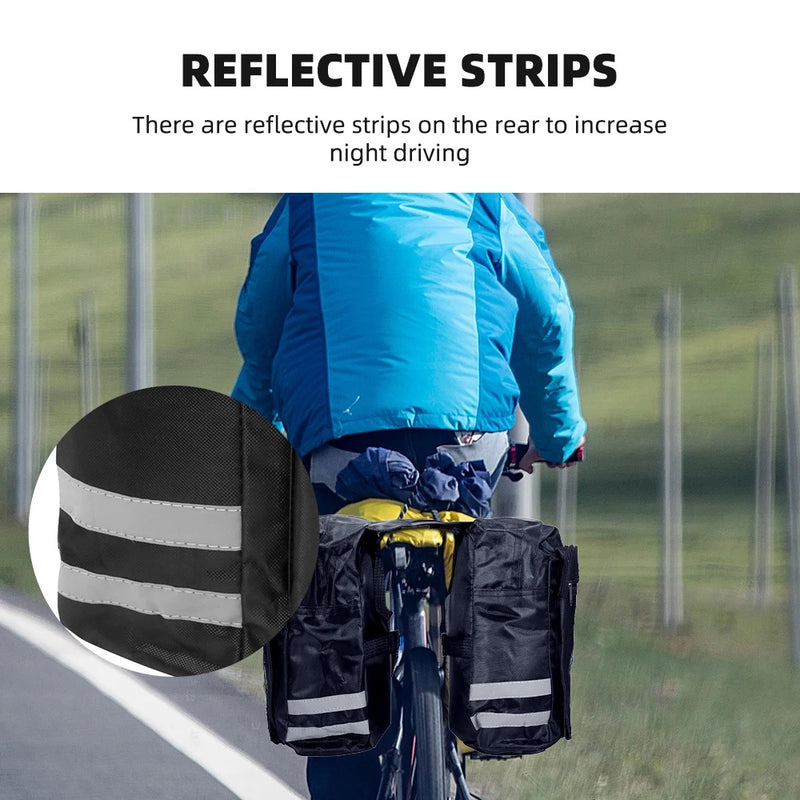 Cycling Double Side Rear Rack 23L Bike 2 In 1 Camo Trunk Bag Bicycle Tail Seat Pannier Carrier Bag