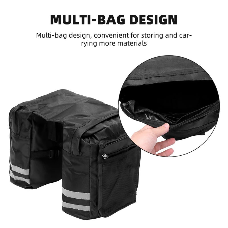 Cycling Double Side Rear Rack 23L Bike 2 In 1 Camo Trunk Bag Bicycle Tail Seat Pannier Carrier Bag