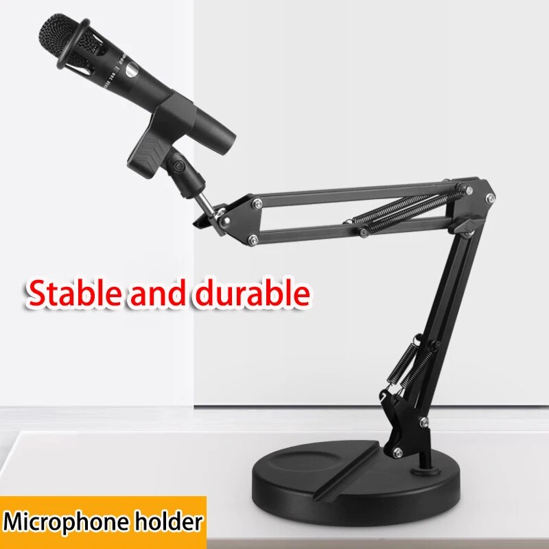 Microphone Desktop Stand Live Streaming, Karaoke Mic Mount Pedestal (Microphone Not Included)