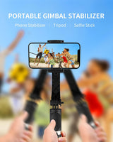 Handheld Gimbal 1-Axis Stabilizer for Smartphone Bluetooth Remote Control Selfie Stick Tripod Stand for iPhone Android Mobile (Q08)