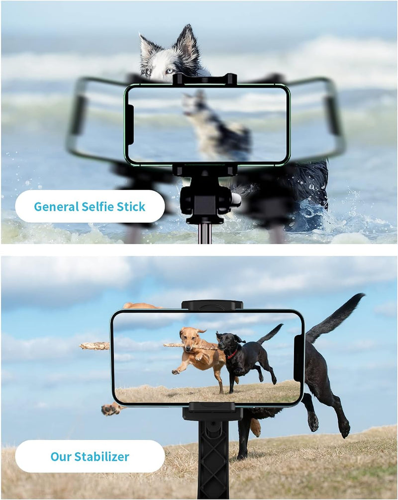 Handheld Gimbal 1-Axis Stabilizer for Smartphone Bluetooth Remote Control Selfie Stick Tripod Stand for iPhone Android Mobile (Q08)