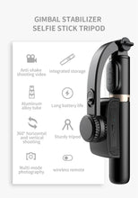 Load image into Gallery viewer, Handheld Gimbal 1-Axis Stabilizer for Smartphone Bluetooth Remote Control Selfie Stick Tripod Stand for iPhone Android Mobile (Q08)
