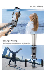 Auto Face Tracking 360° Gimbal Bluetooth Stabilizer Flexible Selfie Stick Tripod LED Fill Light - Q18