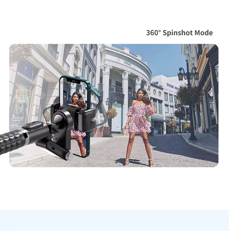 Auto Face Tracking 360° Gimbal Bluetooth Stabilizer Flexible Selfie Stick Tripod LED Fill Light - Q18