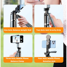 Load image into Gallery viewer, Handheld Selfie Stick Remote 1.7M Adjustable Tripod Anti-shake Stabilizer With Bluetooth Remote
