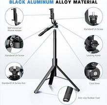 Load image into Gallery viewer, Handheld Selfie Stick Remote 1.7M Adjustable Tripod Anti-shake Stabilizer With Bluetooth Remote
