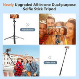 Handheld Selfie Stick Remote 1.7M Adjustable Tripod Anti-shake Stabilizer With Bluetooth Remote