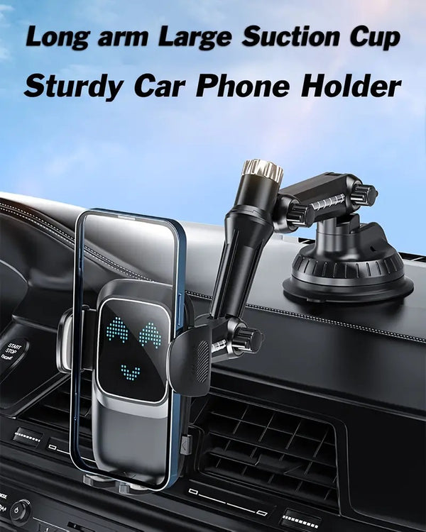 Stable Long Robotic Arm Large Suction Cup] Cell Phone Mount, Universal Multiple Joints Adjustable Suction Cup Phone Holder for Car/Truck, Fit for Most Smartphones