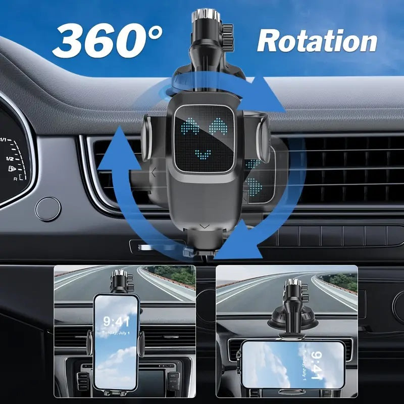 Stable Long Robotic Arm Large Suction Cup] Cell Phone Mount, Universal Multiple Joints Adjustable Suction Cup Phone Holder for Car/Truck, Fit for Most Smartphones