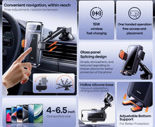 Load image into Gallery viewer, REMAX RM-C04 15W Fast Car Wireless Charger &amp; Holder w Dash Mount/Air Vent Anti Fall Set
