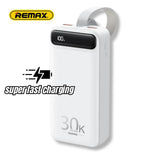 REMAX RPP-52 30000Mah Power Bank PD20W+QC22.5W LED Display & LED Light (White)