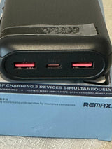 REMAX RPP-72 20000mAH Portable Power Charger Power Bank 3 output LED Display Fast Charging (Black)