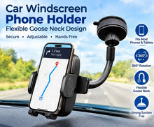 Load image into Gallery viewer, Universal Car Phone Mount – Strong Suction Cup Dashboard &amp; Windshield, Flexi Adjustable Angle
