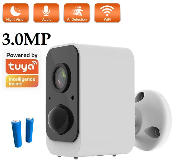 Tuya Smart Battery Wireless Wifi Surveillance Camera 3.0 Mega Pixel Camera Two-way Voice Intercom