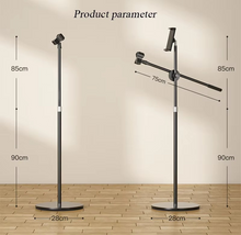 Load image into Gallery viewer, Microphone Phone Stand Universal Metal Carbon Steel Adjustable Lift Cantilever Microphone Stand with Solid Metal Base
