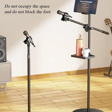 Load image into Gallery viewer, Microphone Phone Stand Universal Metal Carbon Steel Adjustable Lift Cantilever Microphone Stand with Solid Metal Base
