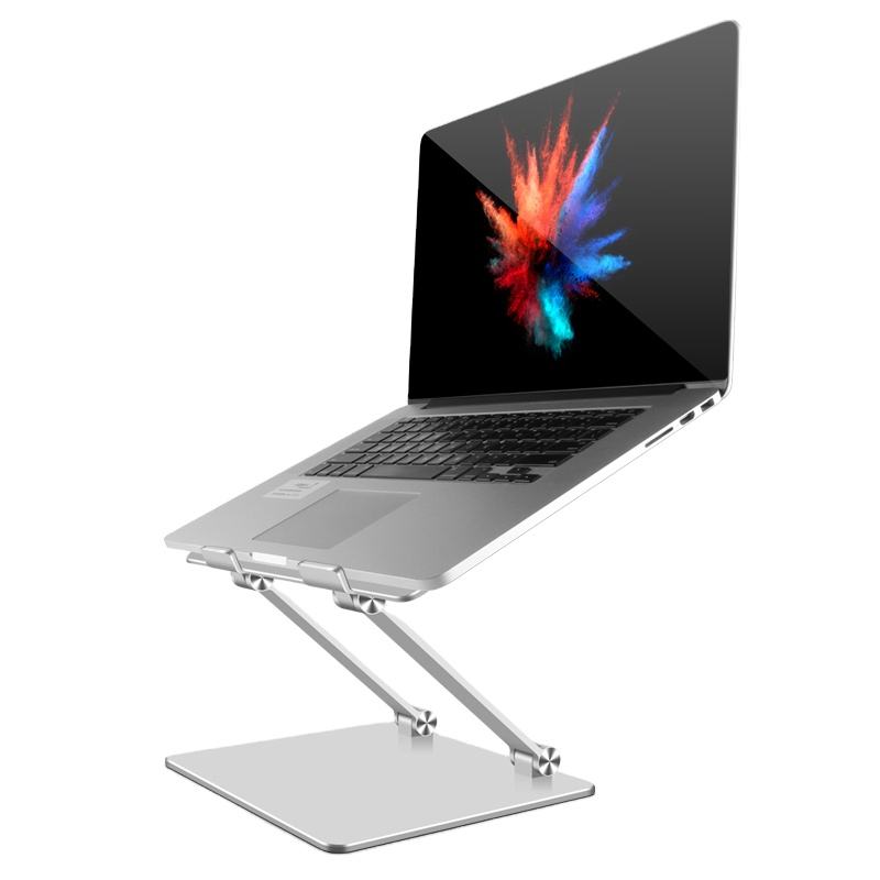 Aluminum Alloy Foldable Computer Stand Laptop Stand Riser Holder Notebook Stand - Silver Compatible with most laptops from 10.0'' to 17.0''