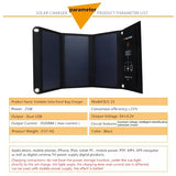 Solar Charger 21W Dual USB Port Foldable Solar Panels For Outdoor Camping Hiking