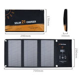 Solar Charger 21W Dual USB Port Foldable Solar Panels For Outdoor Camping Hiking