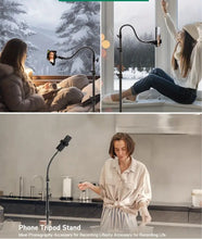 Load image into Gallery viewer, Universal Flexible Angle Height Adjustable Tripod with Goose Neck and 360° Rotatable Phone Clip
