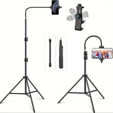 Load image into Gallery viewer, Universal Flexible Angle Height Adjustable Tripod with Goose Neck and 360° Rotatable Phone Clip
