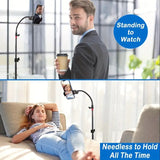 Universal Flexible Angle Height Adjustable Tripod with Goose Neck and 360° Rotatable Phone Clip