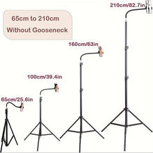 Load image into Gallery viewer, Universal Flexible Angle Height Adjustable Tripod with Goose Neck and 360° Rotatable Phone Clip
