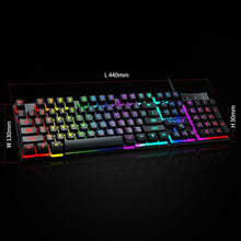 Load image into Gallery viewer, T-WOLF T17 True Mechanical Keyboard for Esports Games Metal RGB Glow Laptop Desktop Punk Keyboard, Office, Home, Business, Game, Office, PC, Tablet, Gaming Glow Mechanical Keyboard
