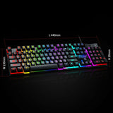 T-WOLF T17 True Mechanical Keyboard for Esports Games Metal RGB Glow Laptop Desktop Punk Keyboard, Office, Home, Business, Game, Office, PC, Tablet, Gaming Glow Mechanical Keyboard