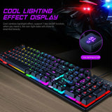 T-WOLF T17 True Mechanical Keyboard for Esports Games Metal RGB Glow Laptop Desktop Punk Keyboard, Office, Home, Business, Game, Office, PC, Tablet, Gaming Glow Mechanical Keyboard