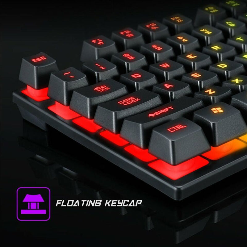 T-WOLF T17 True Mechanical Keyboard for Esports Games Metal RGB Glow Laptop Desktop Punk Keyboard, Office, Home, Business, Game, Office, PC, Tablet, Gaming Glow Mechanical Keyboard