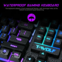 Load image into Gallery viewer, T-WOLF T17 True Mechanical Keyboard for Esports Games Metal RGB Glow Laptop Desktop Punk Keyboard, Office, Home, Business, Game, Office, PC, Tablet, Gaming Glow Mechanical Keyboard
