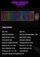 T-wolf Tf200 Gaming Keyboard Usb Floating Manipulator Feel Wired Gaming Keyboard And Mouse Set