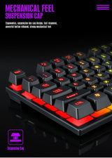 T-wolf Tf200 Gaming Keyboard Usb Floating Manipulator Feel Wired Gaming Keyboard And Mouse Set