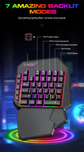 Load image into Gallery viewer, T-WOLF PUB G 5-in-1 Ergonomic LED Keyboard, Gaming LED Mouse, Converter Phone Holder with Mouse Pad Design
