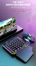 Load image into Gallery viewer, T-WOLF PUB G 5-in-1 Ergonomic LED Keyboard, Gaming LED Mouse, Converter Phone Holder with Mouse Pad Design
