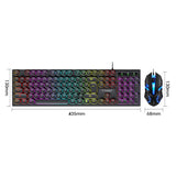 T-WOLF TF270 Colorful USB LED Light Effect Retro Gaming Wired Keyboard And Mouse Set