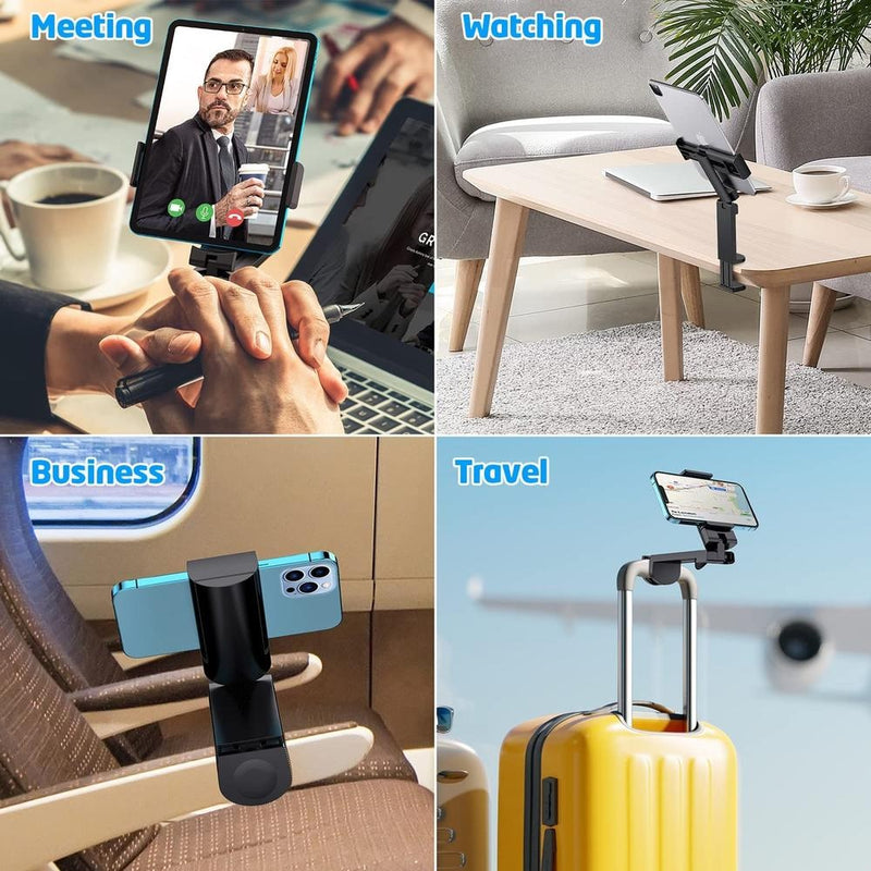 Universal Multipurpose Phone & Tablet Holder for Travel with 360° Multi-Directional Rotation