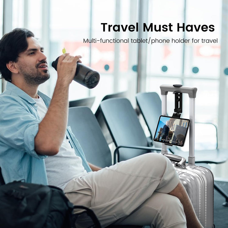 Universal Multipurpose Phone & Tablet Holder for Travel with 360° Multi-Directional Rotation