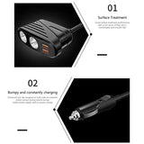 2 Sockets (2x60W) 2 USB Port (QC3.0) & 1 Type C PD 20W Output Car Power Adapter